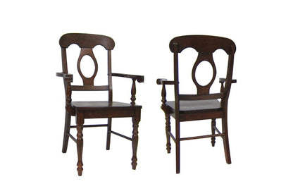 Sunset Trading - Andrews Napoleon Arm Chair - Chestnut Brown (Set of 2) - DLU-ADW-C50A-CT-2 veiw 3