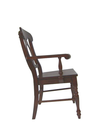 Sunset Trading - Andrews Napoleon Arm Chair - Chestnut Brown (Set of 2) - DLU-ADW-C50A-CT-2 veiw 5