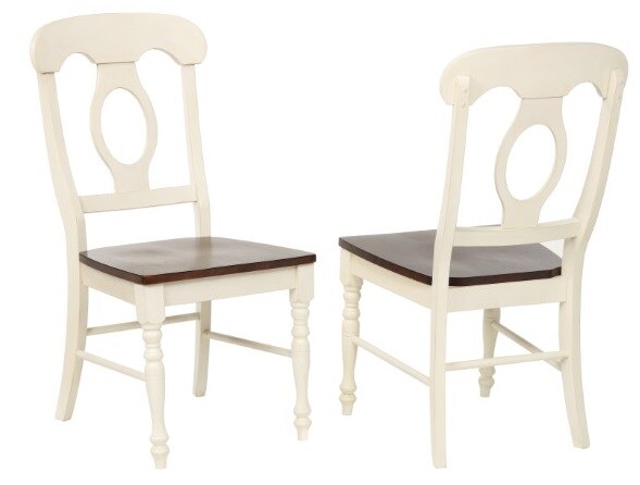 Sunset Trading - Andrews Napoleon Dining Chair In Antique White And Chestnut (Set of 2) - DLU-ADW-C50-AW-2 veiw 1