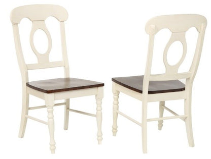 Sunset Trading - Andrews Napoleon Dining Chair In Antique White And Chestnut (Set of 2) - DLU-ADW-C50-AW-2 veiw 1