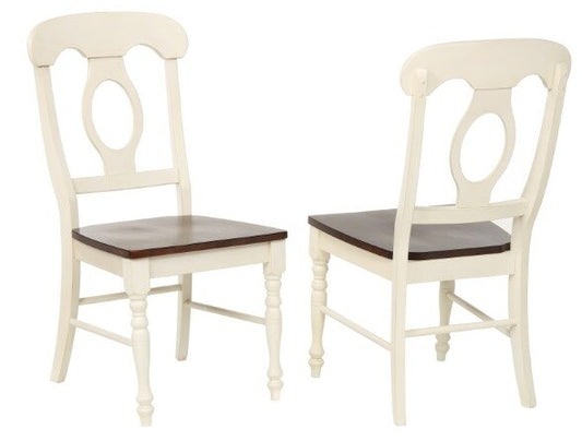 Sunset Trading - Andrews Napoleon Dining Chair In Antique White And Chestnut (Set of 2) - DLU-ADW-C50-AW-2 veiw 1