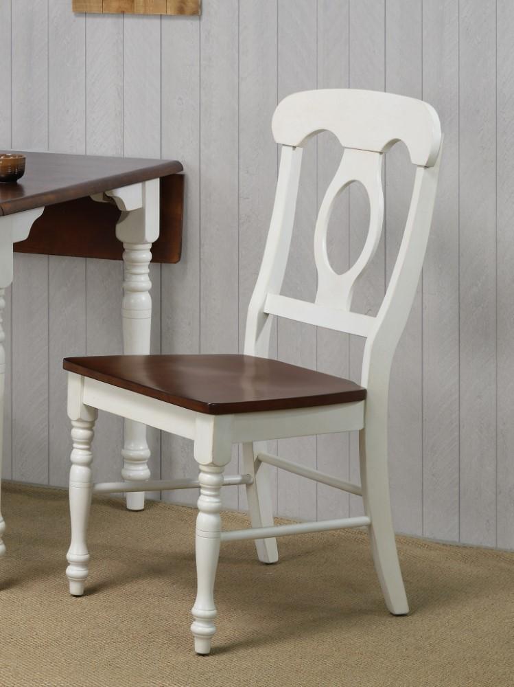 Sunset Trading - Andrews Napoleon Dining Chair In Antique White And Chestnut (Set of 2) - DLU-ADW-C50-AW-2 veiw 2