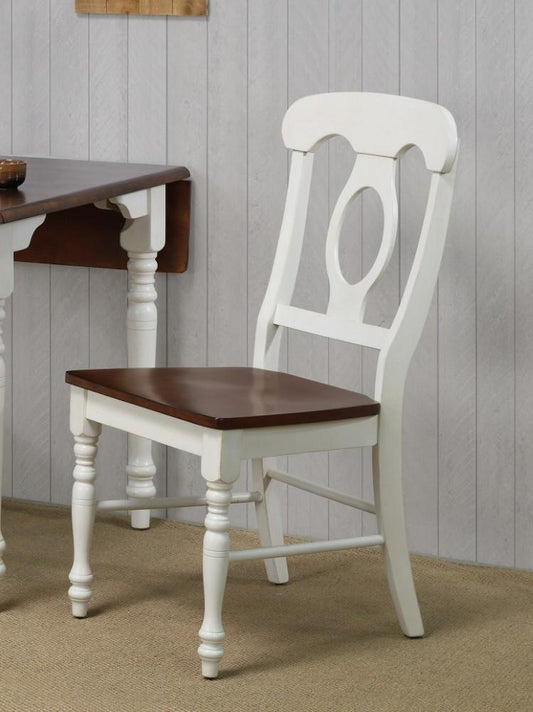 Sunset Trading - Andrews Napoleon Dining Chair In Antique White And Chestnut (Set of 2) - DLU-ADW-C50-AW-2 veiw 2