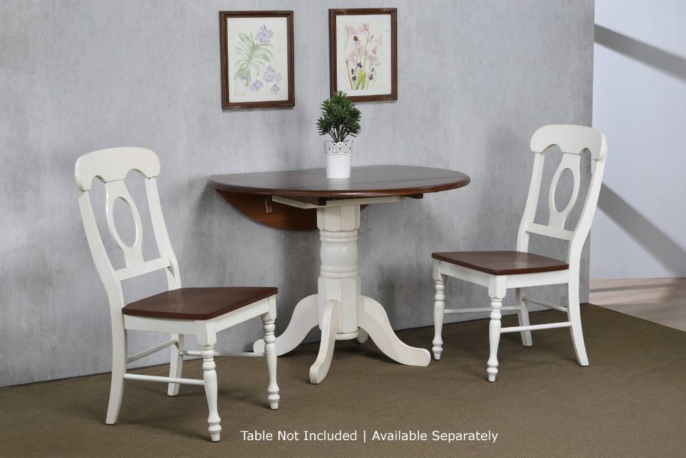 Sunset Trading - Andrews Napoleon Dining Chair In Antique White And Chestnut (Set of 2) - DLU-ADW-C50-AW-2 veiw 3