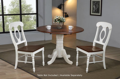 Sunset Trading - Andrews Napoleon Dining Chair In Antique White And Chestnut (Set of 2) - DLU-ADW-C50-AW-2 veiw 4
