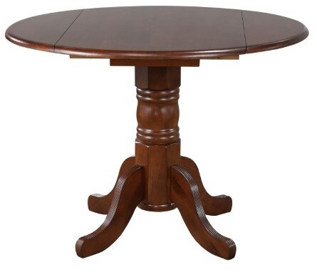 Sunset Trading - Andrews Round Drop Leaf Dining Table In Chestnut - DLU-ADW4242-CT veiw 1
