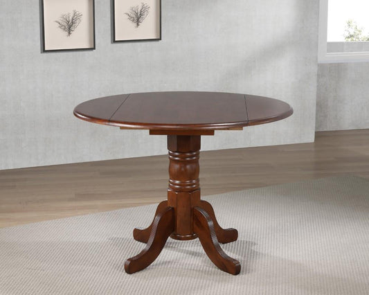 Sunset Trading - Andrews Round Drop Leaf Dining Table In Chestnut - DLU-ADW4242-CT veiw 2