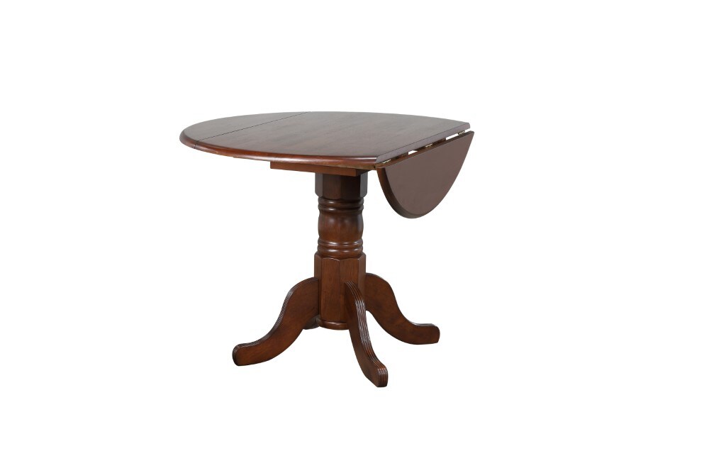 Sunset Trading - Andrews Round Drop Leaf Dining Table In Chestnut - DLU-ADW4242-CT veiw 3