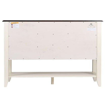 Sunset Trading - Andrews Sideboard with Large Display Shelf in Antique White and Chestnut Brown - DLU-ADW1122-SB-AW veiw 4