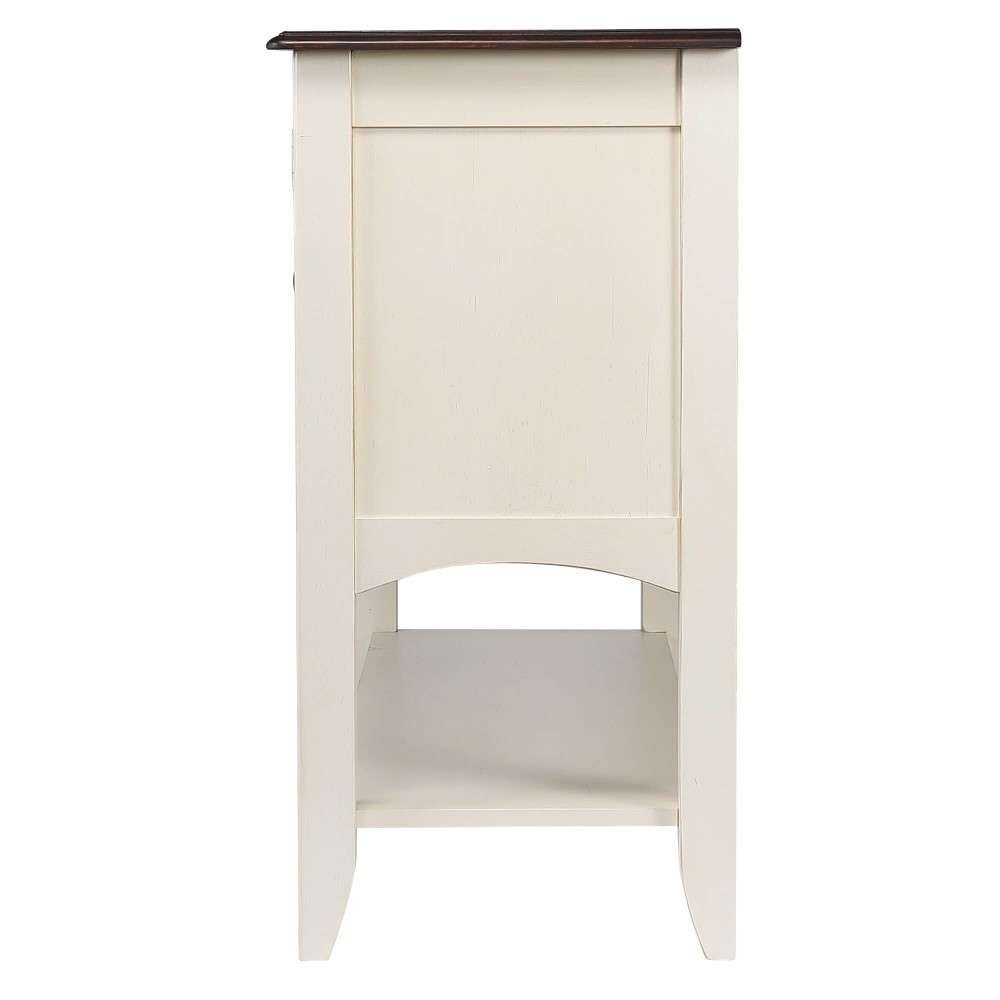 Sunset Trading - Andrews Sideboard with Large Display Shelf in Antique White and Chestnut Brown - DLU-ADW1122-SB-AW veiw 5