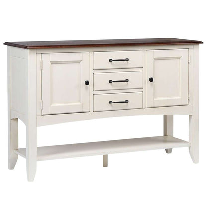 Sunset Trading - Andrews Sideboard with Large Display Shelf in Antique White and Chestnut Brown - DLU-ADW1122-SB-AW veiw 6