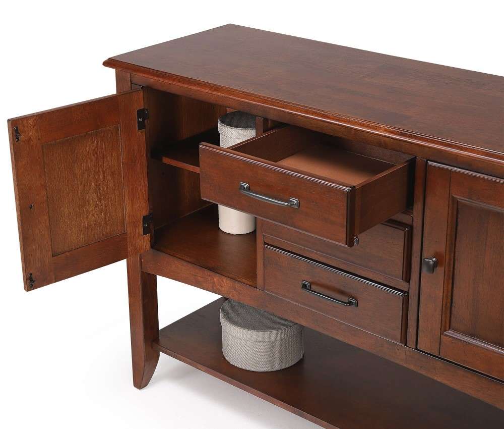 Sunset Trading - Andrews Sideboard with Large Display Shelf in Chestnut Brown - DLU-ADW1122-SB-CT veiw 3