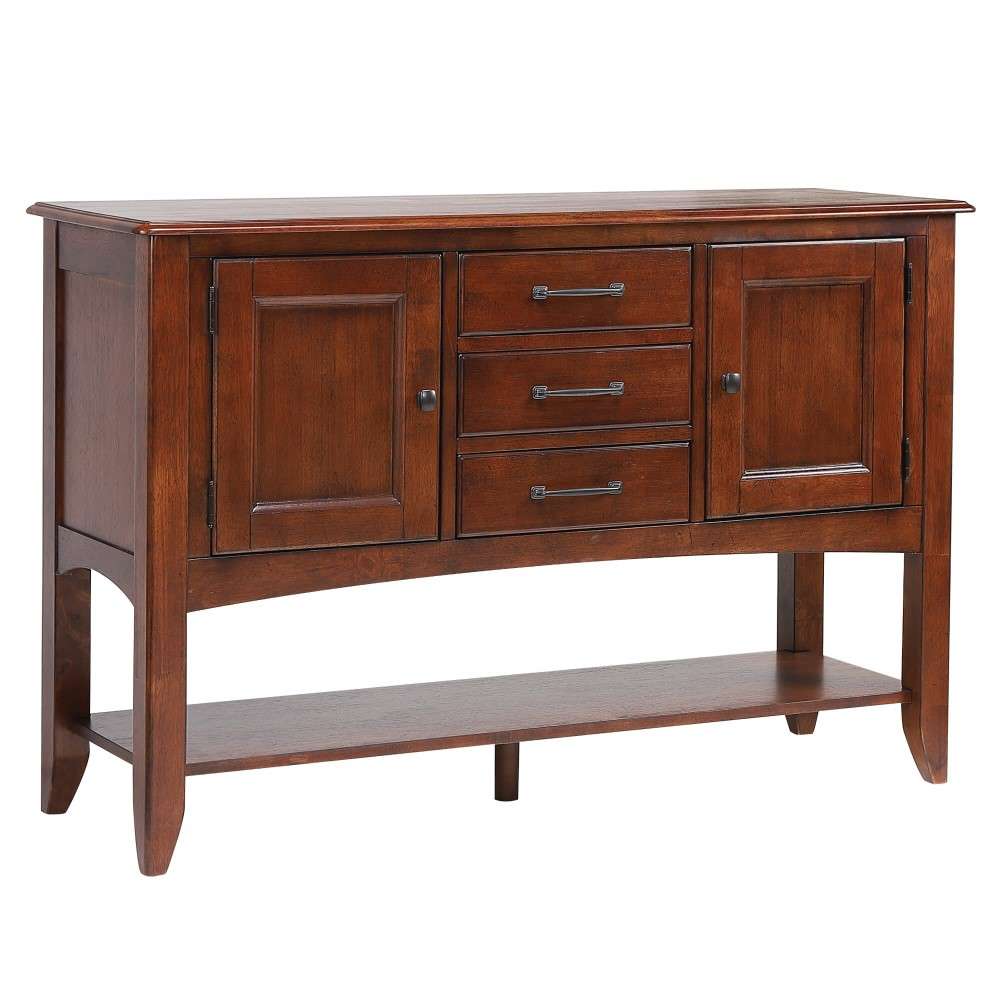 Sunset Trading - Andrews Sideboard with Large Display Shelf in Chestnut Brown - DLU-ADW1122-SB-CT veiw 7