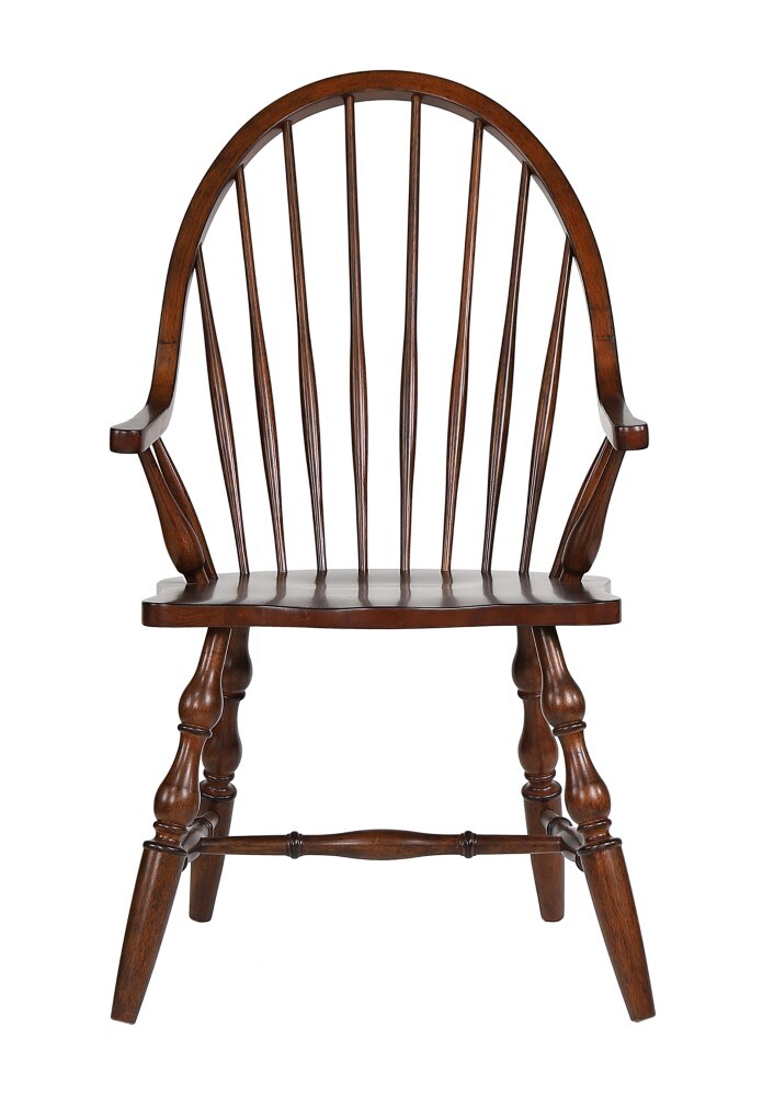 Sunset Trading - Andrews Windsor Dining Chair with Arms - Distressed Chestnut Brown- Seat - DLU-ADW-C30A-CT veiw 4