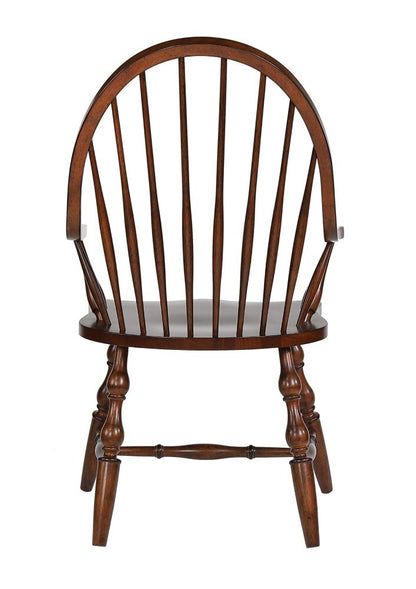 Sunset Trading - Andrews Windsor Dining Chair with Arms - Distressed Chestnut Brown- Seat - DLU-ADW-C30A-CT veiw 6