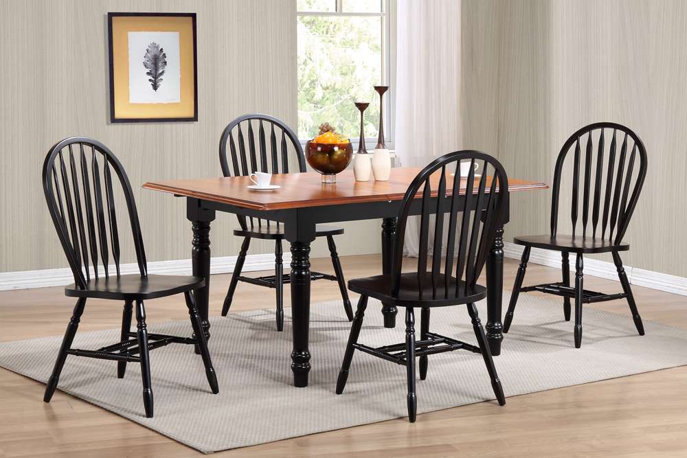 Sunset Trading -  Black Cherry Selections  5 Piece 60in Rectangular Extendable Dining Set  - PK-TLB3660-820-AB5P veiw 2