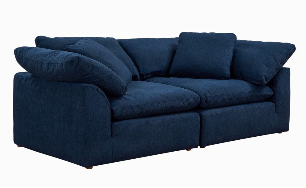 Sunset Trading - Contemporary Puff Collection 2PC Modular Sectional Sofa Navy Blue - SU-1458-49-2C veiw 1