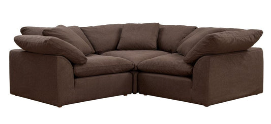 Sunset Trading - Contemporary Puff Collection 3PC L-Shape Sectional Sofa Brown - SU-1458-88-3C veiw 1