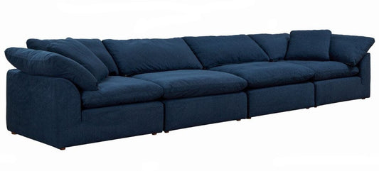 Sunset Trading - Contemporary Puff Collection 4PC Modular Sectional Sofa Navy Blue - SU-1458-49-2C-2A veiw 1