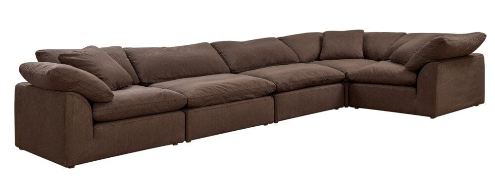Sunset Trading - Contemporary Puff Collection 5PC Modular L-Shaped Sectional Sofa Brown - SU-1458-88-3C-2A veiw 1