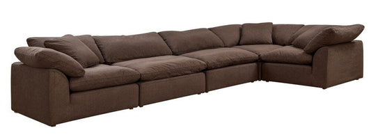Sunset Trading - Contemporary Puff Collection 5PC Modular L-Shaped Sectional Sofa Brown - SU-1458-88-3C-2A veiw 1