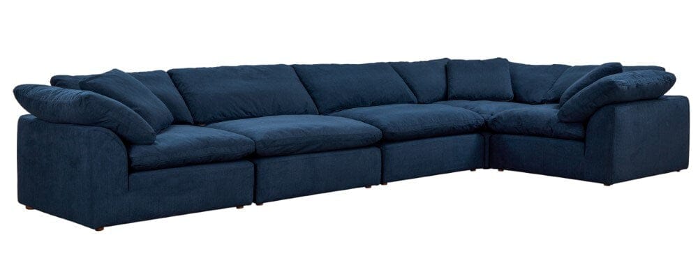 Sunset Trading - Contemporary Puff Collection 5PC Modular L-Shaped Sectional Sofa Navy Blue - SU-1458-49-3C-2A veiw 1