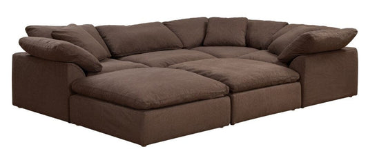 Sunset Trading - Contemporary Puff Collection 6PC Modular U-Shaped Pit Sectional Sofa Brown - SU-1458-88-3C-1A-2O veiw 1