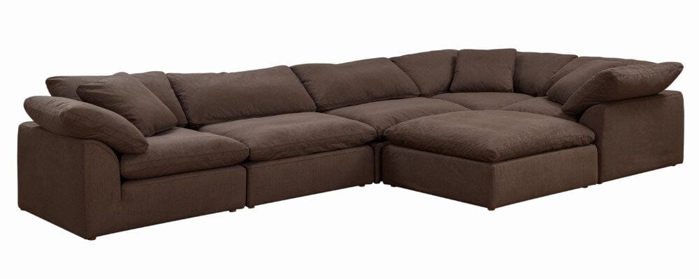 Sunset Trading - Contemporary Puff Collection 6PC Modular L-Shape Sectional Sofa Brown - SU-1458-88-3C-2A-1O veiw 1