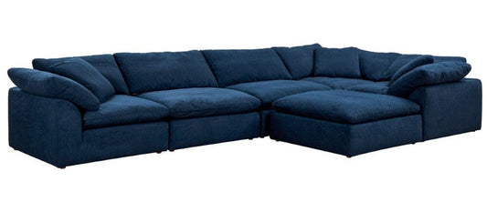 Sunset Trading - Contemporary Puff Collection 6PC Modular L-Shape Sectional Sofa Navy Blue - SU-1458-49-3C-2A-1O veiw 1