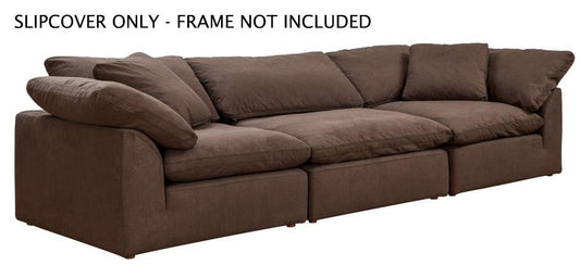 Sunset Trading - Contemporary Puff Collection Slipcover Only for 3PC 132in Sectional Sofa Brown - SU-1458SC-88-2C-1A veiw 1