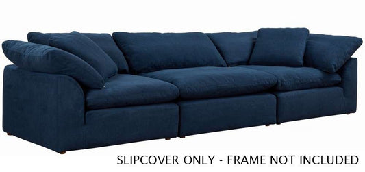 Sunset Trading - Contemporary Puff Collection Slipcover Only for 3PC 132in Sectional Sofa Navy Blue - SU-1458SC-49-2C-1A veiw 1