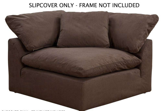 Sunset Trading - Contemporary Puff Collection Slipcover Only for 44in Square Modular Sofa Sectional Chair Brown - SU-145851SC-391088 veiw 1