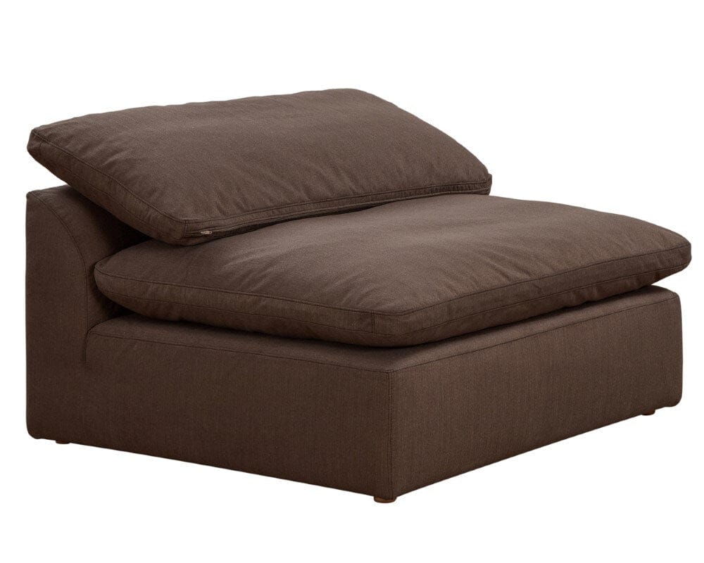 Sunset Trading - Contemporary Puff Collection 44in Square Slipcovered Armless Chair Brown - SU-145837-391088 veiw 1