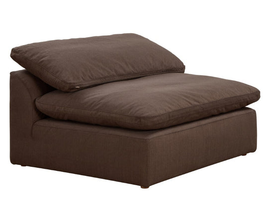 Sunset Trading - Contemporary Puff Collection 44in Square Slipcovered Armless Chair Brown - SU-145837-391088 veiw 1