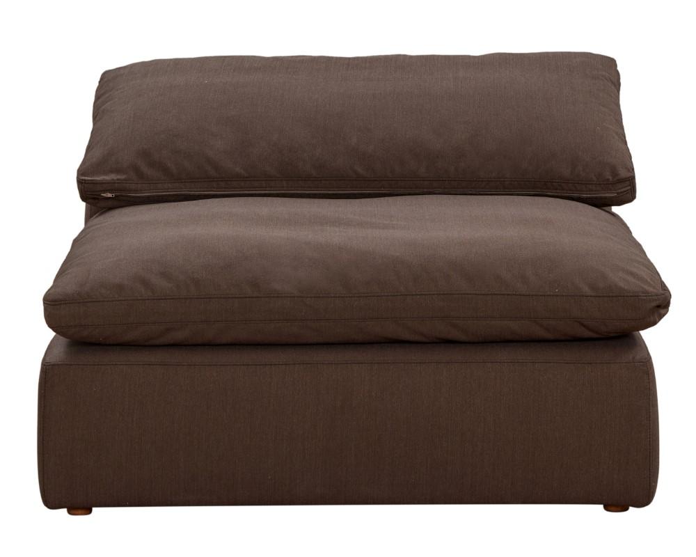 Sunset Trading - Contemporary Puff Collection 44in Square Slipcovered Armless Chair Brown - SU-145837-391088 veiw 3