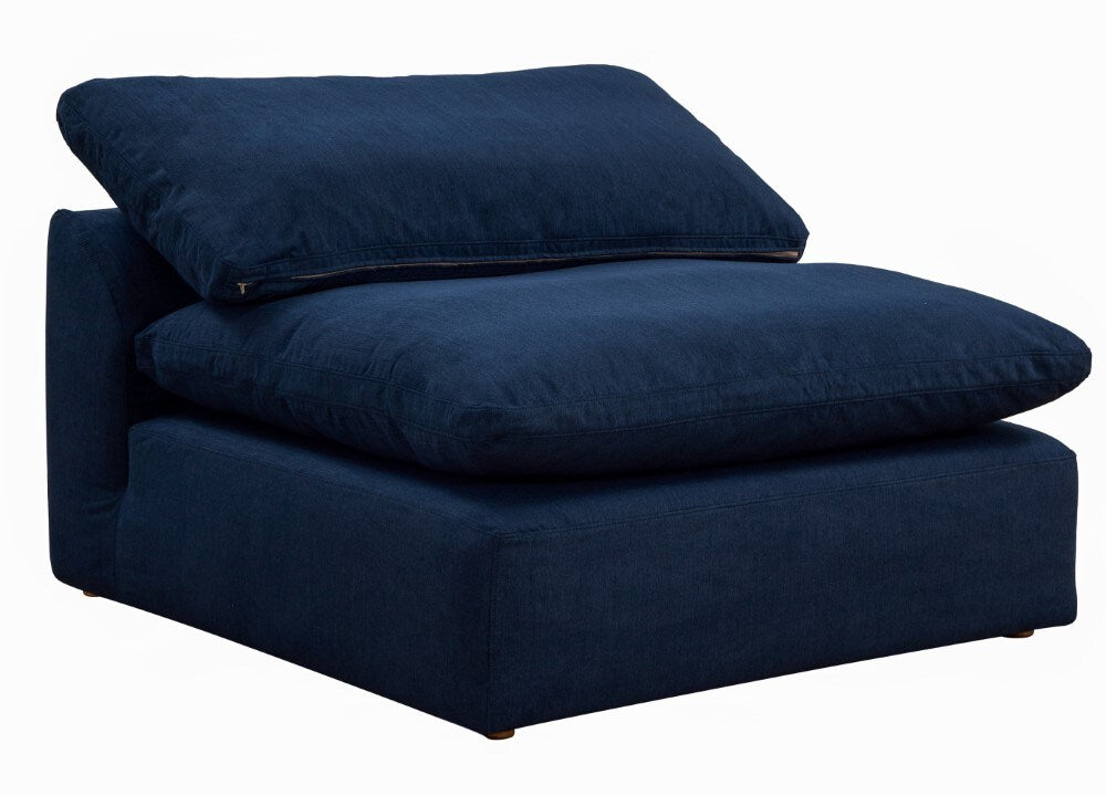 Sunset Trading - Contemporary Puff Collection 44in Square Slipcovered Armless Chair Navy Blue - SU-145837-391049 veiw 1