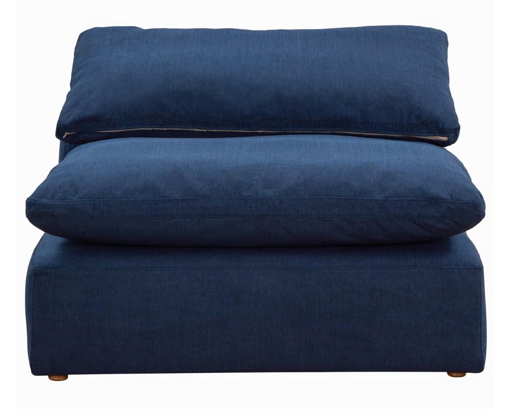Sunset Trading - Contemporary Puff Collection 44in Square Slipcovered Armless Chair Navy Blue - SU-145837-391049 veiw 3
