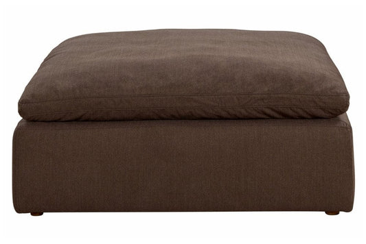 Sunset Trading - Contemporary Puff Collection 44in Square Slipcovered Sectional Modular Ottoman Brown - SU-145830-391088 veiw 1