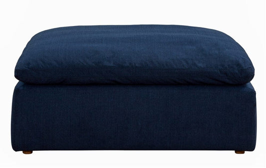 Sunset Trading - Contemporary Puff Collection 44in Square Slipcovered Sectional Modular Ottoman Navy Blue - SU-145830-391049 veiw 1