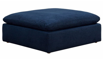 Sunset Trading - Contemporary Puff Collection 44in Square Slipcovered Sectional Modular Ottoman Navy Blue - SU-145830-391049 veiw 3