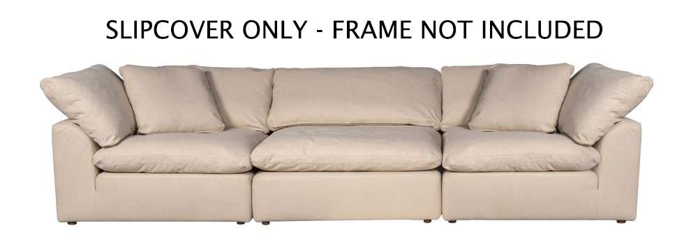 Sunset Trading - Contemporary Puff Collection Slipcover Only for 3PC 132in Sectional Sofa Tan/Beige - SU-1458SC-84-2C-1A veiw 1