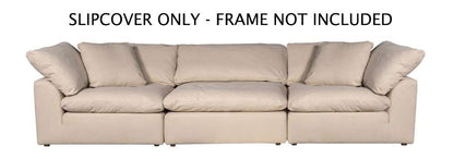 Sunset Trading - Contemporary Puff Collection Slipcover Only for 3PC 132in Sectional Sofa Tan/Beige - SU-1458SC-84-2C-1A veiw 1
