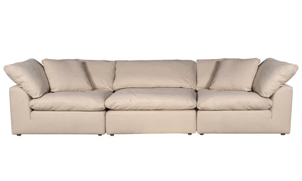 Sunset Trading - Contemporary Puff Collection Slipcover Only for 3PC 132in Sectional Sofa Tan/Beige - SU-1458SC-84-2C-1A veiw 2
