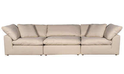Sunset Trading - Contemporary Puff Collection Slipcover Only for 3PC 132in Sectional Sofa Tan/Beige - SU-1458SC-84-2C-1A veiw 2