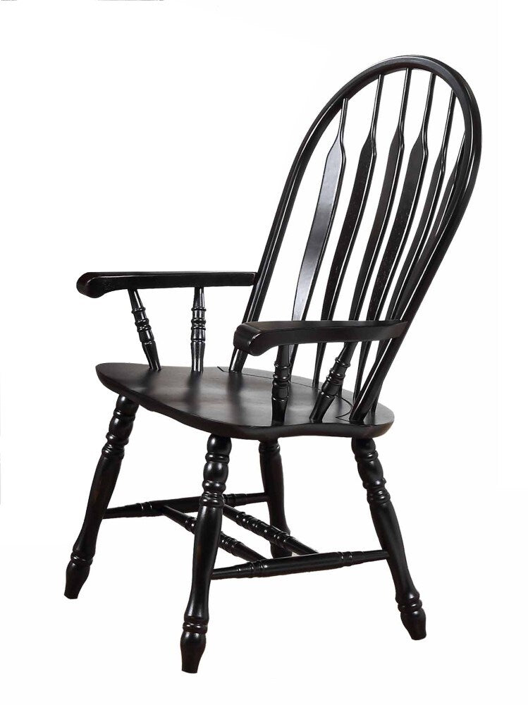 Sunset Trading - Black Cherry Selections Comfort Dining Arm Chair In Antique Black - DLU-4130-AB-A veiw 1