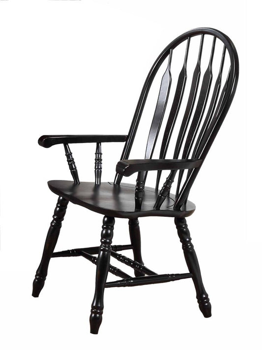 Sunset Trading - Black Cherry Selections Comfort Dining Arm Chair In Antique Black - DLU-4130-AB-A veiw 1