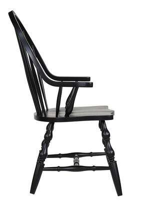 Sunset Trading - Black Cherry Selections Comfort Dining Arm Chair In Antique Black - DLU-4130-AB-A veiw 3