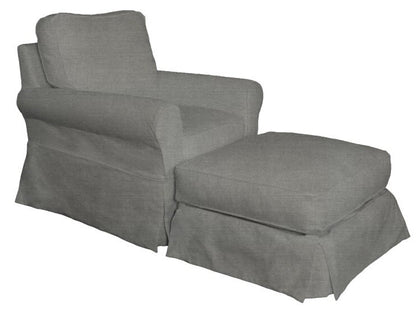 Sunset Trading - Horizon Slipcovered Swivel Rocking Chair And Ottoman Performance Gray - SU-114993-30-391094 veiw 1