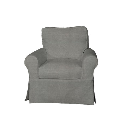 Sunset Trading - Horizon Slipcovered Swivel Rocking Chair And Ottoman Performance Gray - SU-114993-30-391094 veiw 2