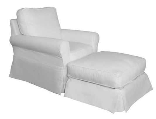 Sunset Trading - Horizon Slipcovered Swivel Rocking Chair And Ottoman Performance White - SU-114993-30-391081 veiw 1